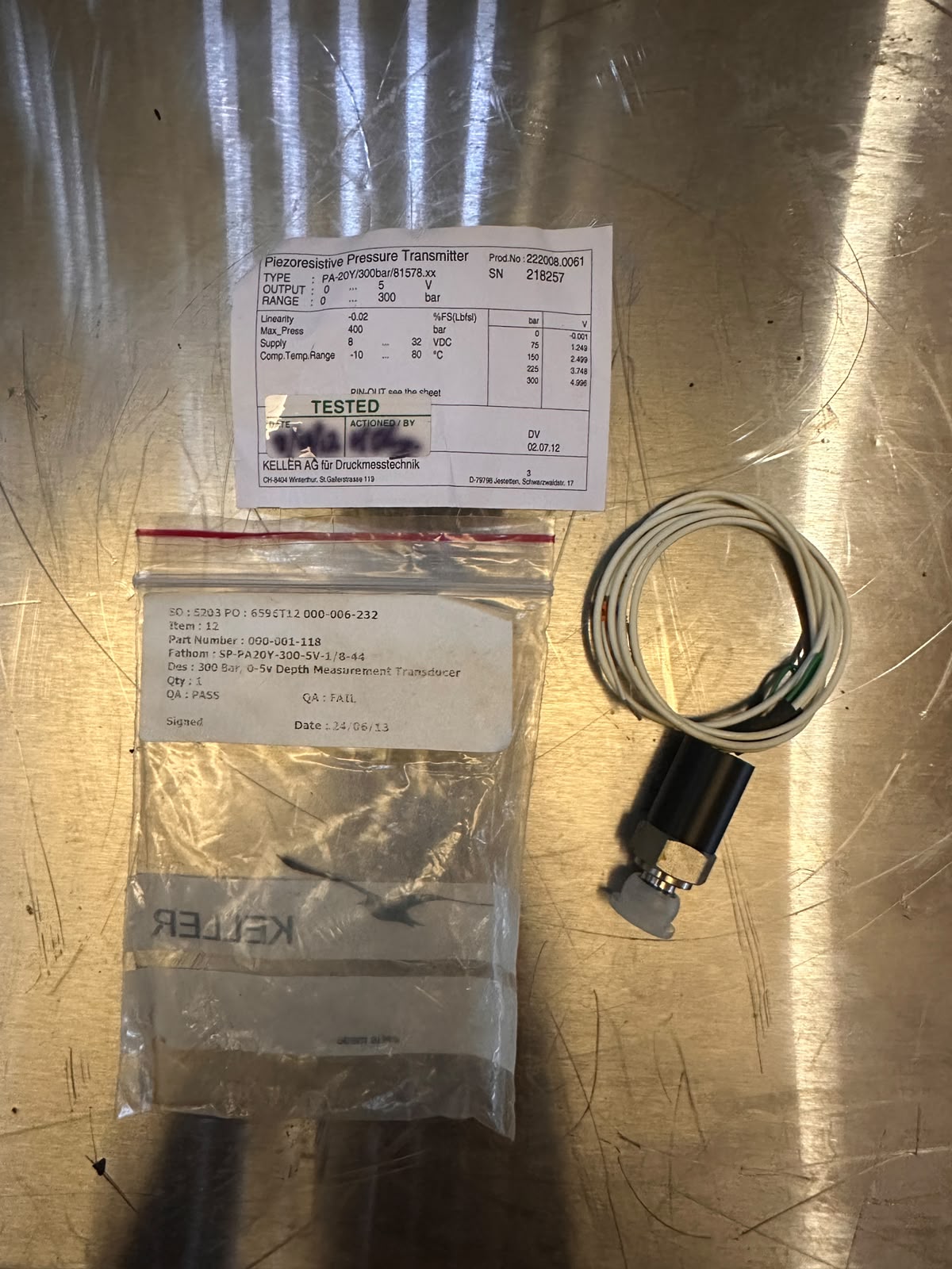 Depth Measure Transducer, 300 Bar, 0-5v